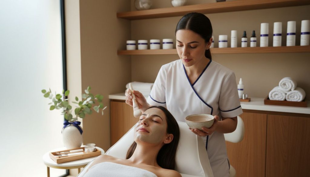 professional face mask application